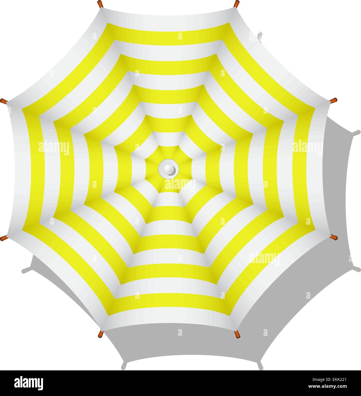 Yellow and white striped beach umbrella Stock Vector Image & Art Alamy