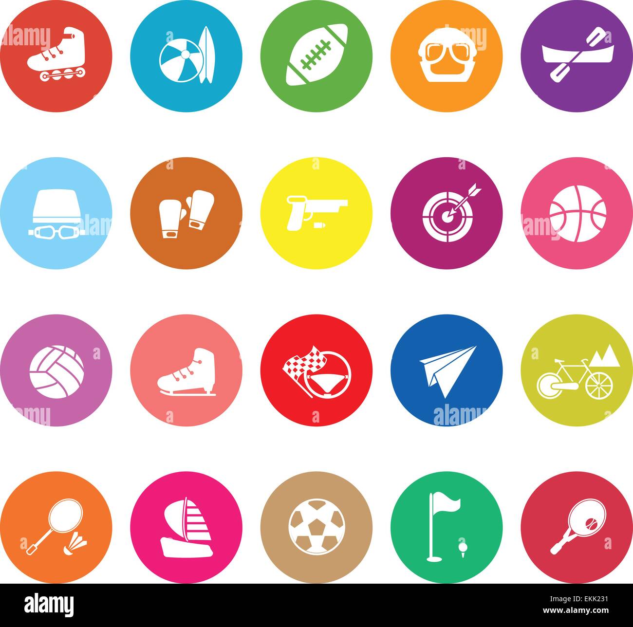 Extreme sport flat icons on white background, stock vector Stock Vector ...