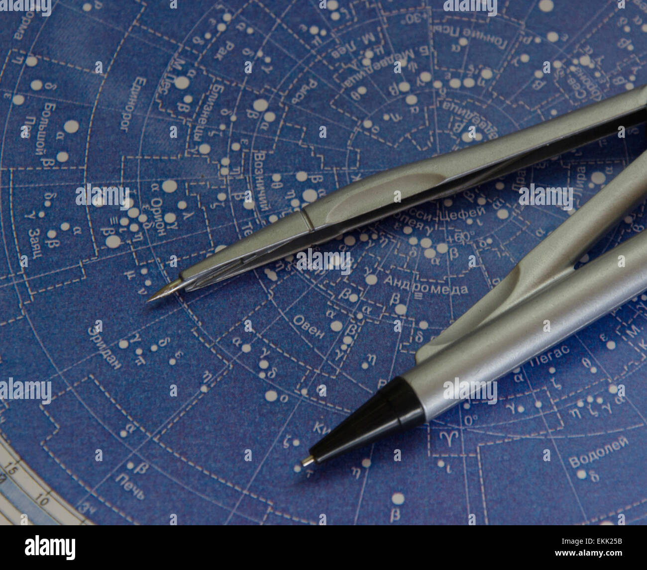 compasses on the map Stock Photo - Alamy