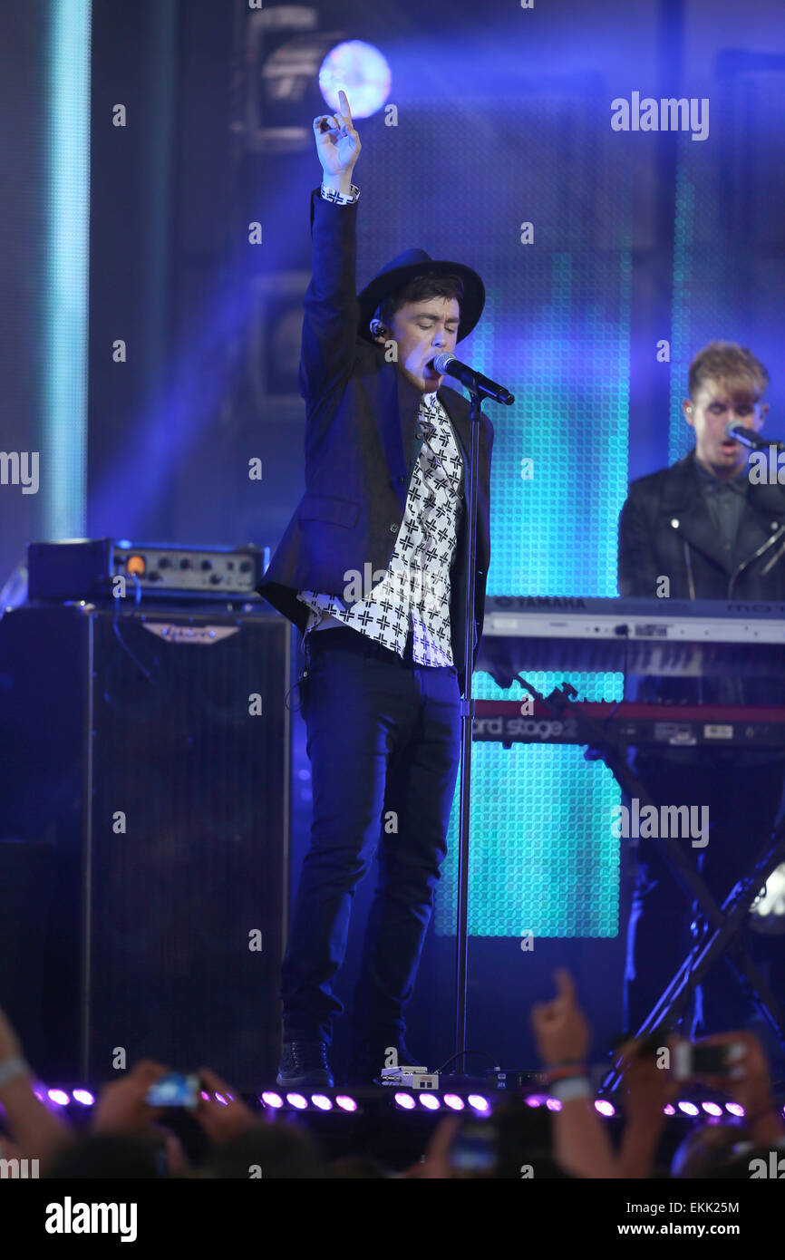 British pop band Rixton perform on Jimmy Kimmel Live! Featuring: Jake ...