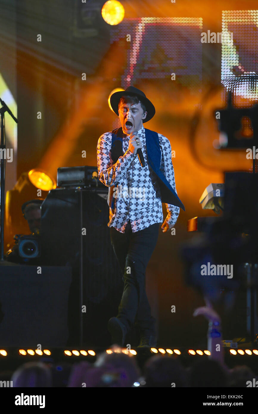 British pop band Rixton perform on Jimmy Kimmel Live! Featuring: Jake ...