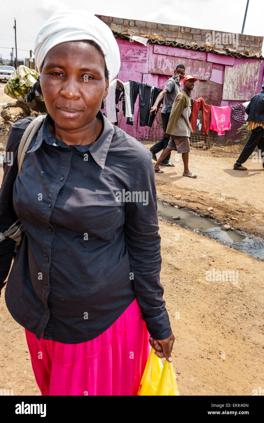 Johannesburg South Africa,African Soweto,Black Blacks African Africans ethnic minority,adult adults woman women female lady,resident,residents,street, Stock Photo