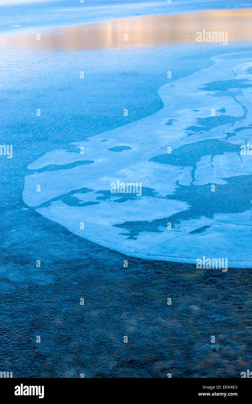 Floating ice on a lake Stock Photo