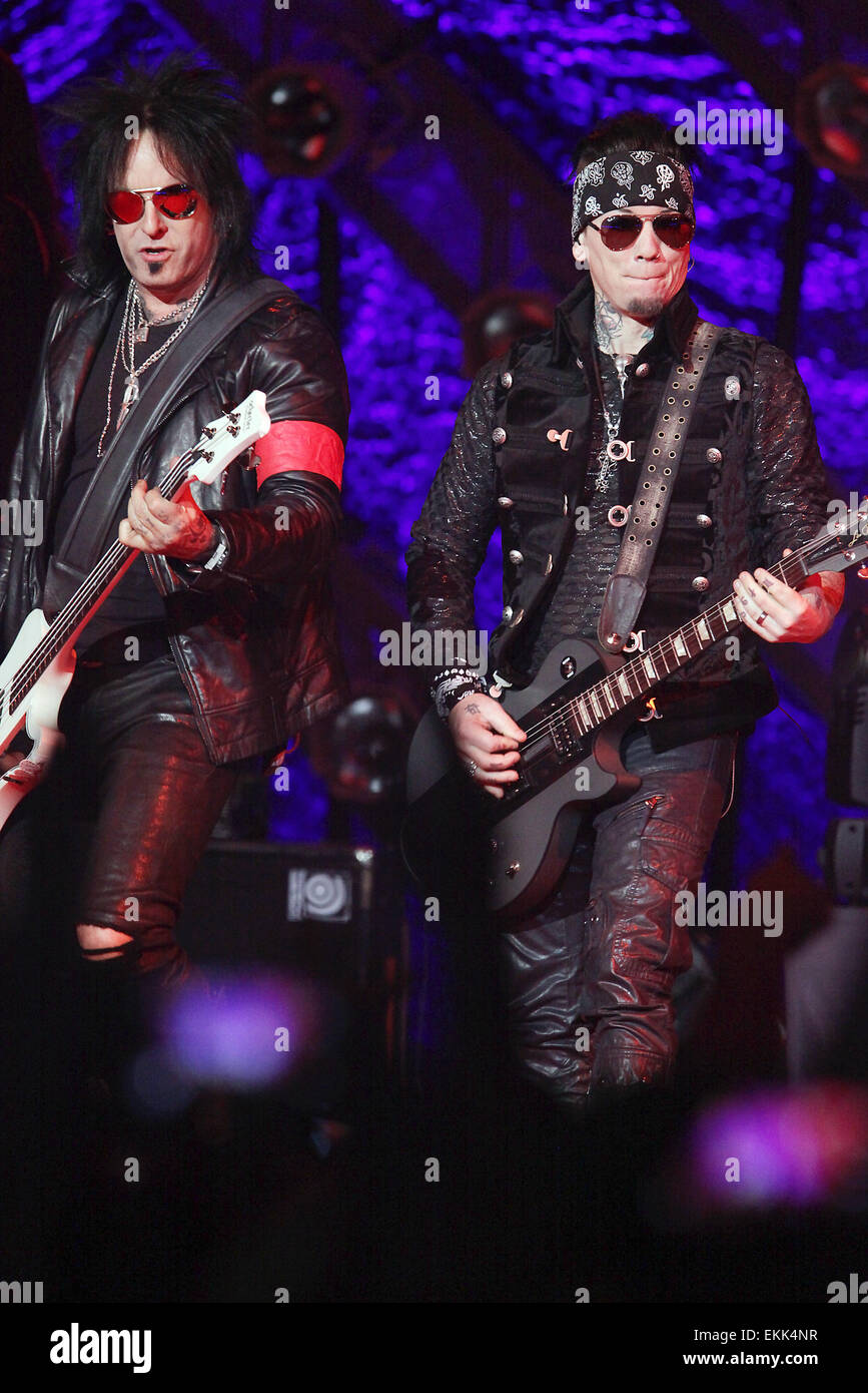 Las Vegas Nevada Usa 11th Apr 15 Nikki Sixx And Dj Ashba From The Band Sixx A M Perform In Concert At The Joint On April 10 15 Inside The Hard Rock