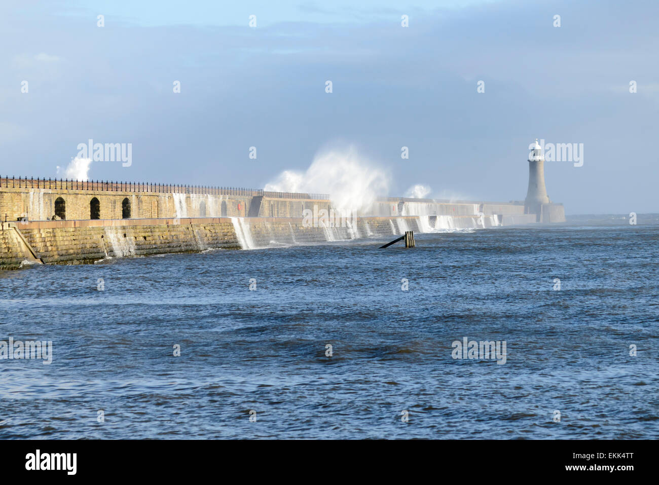 Big Sea at Tynemouth Stock Photo Alamy