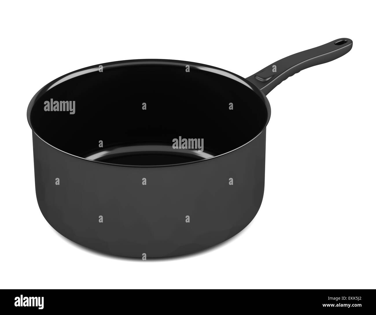 single black cooking pot isolated on white background Stock Photo