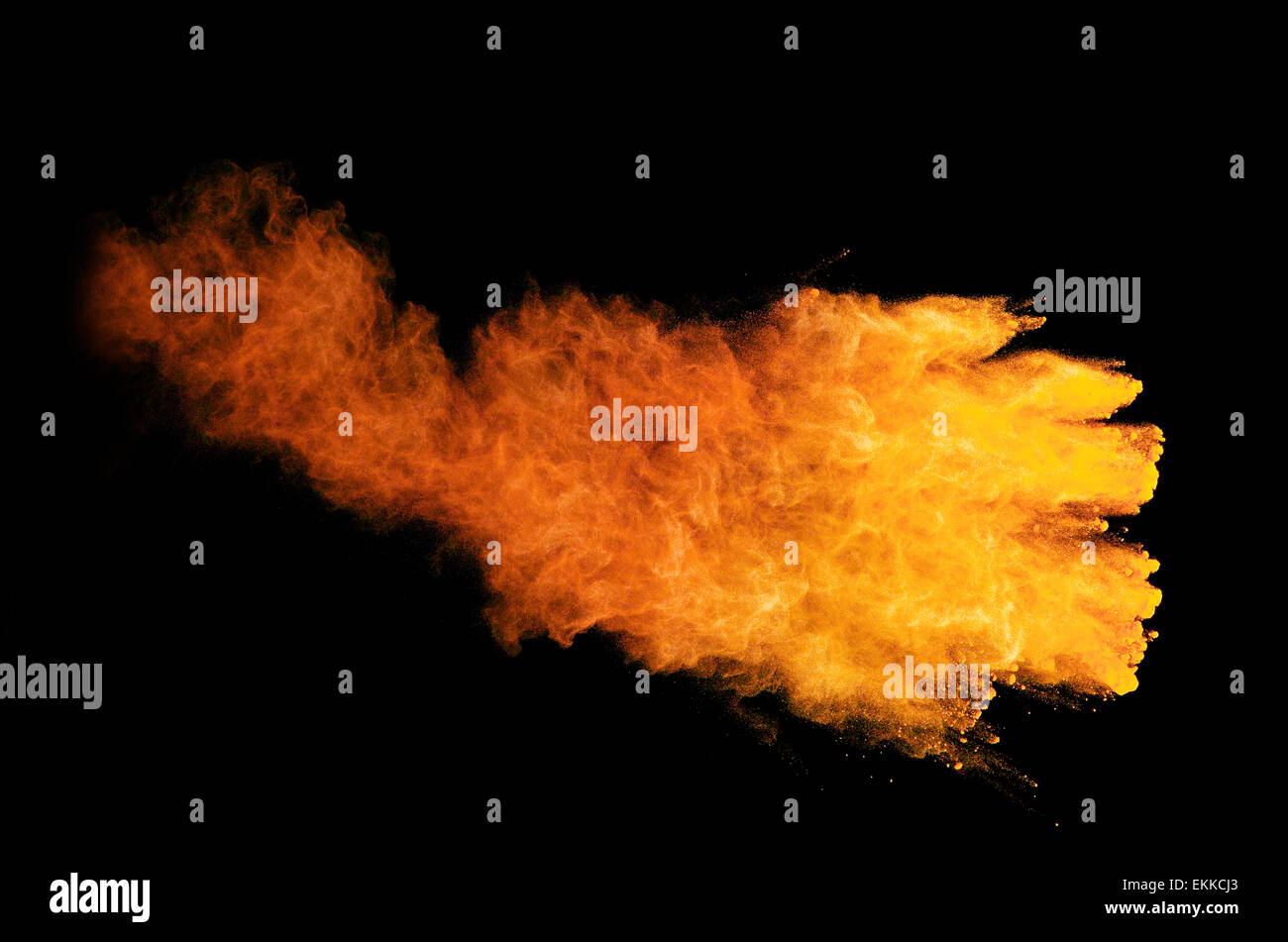 Launched colorful powder, isolated on black background Stock Photo - Alamy