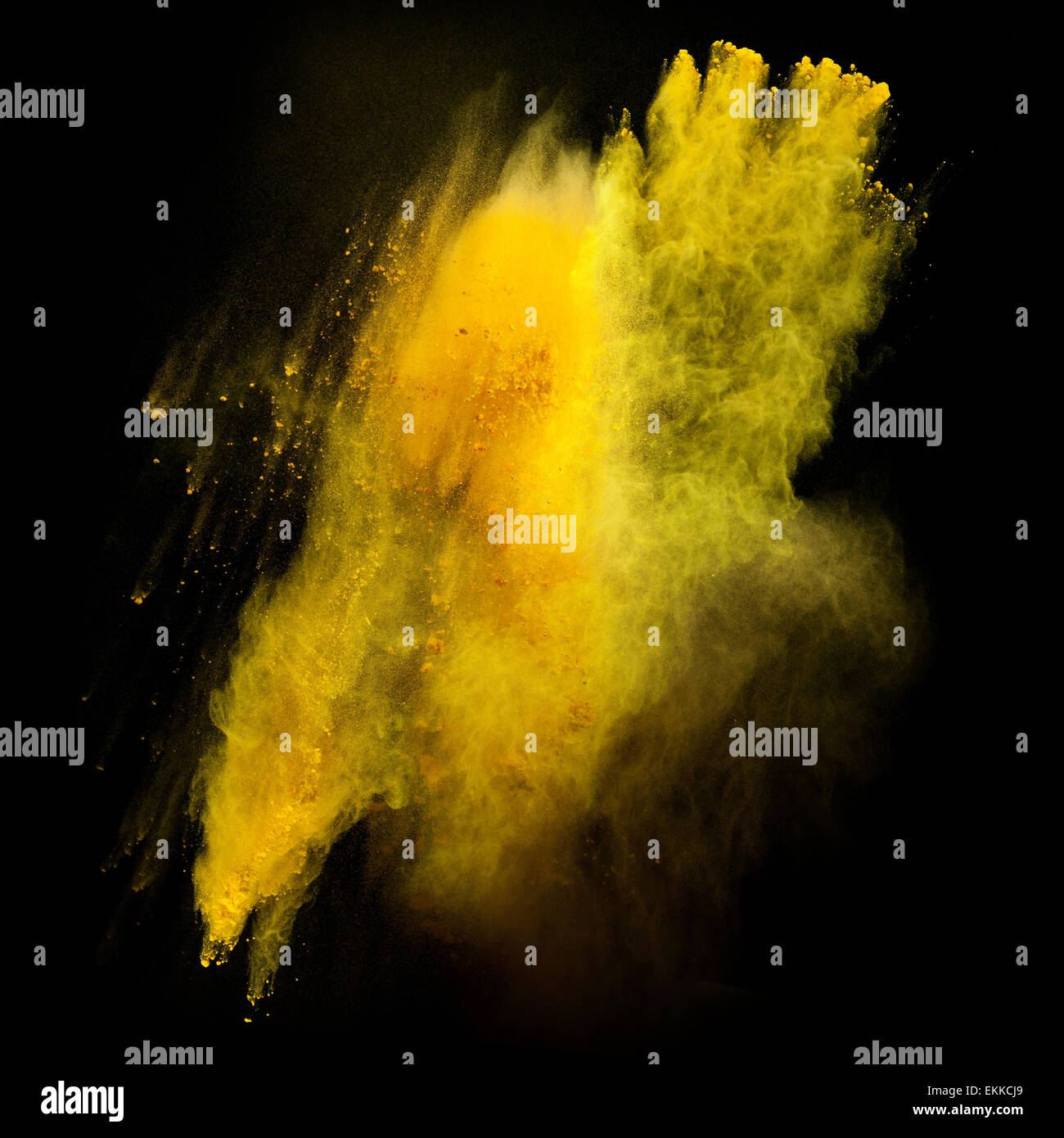 Launched colorful powder, isolated on black background Stock Photo - Alamy