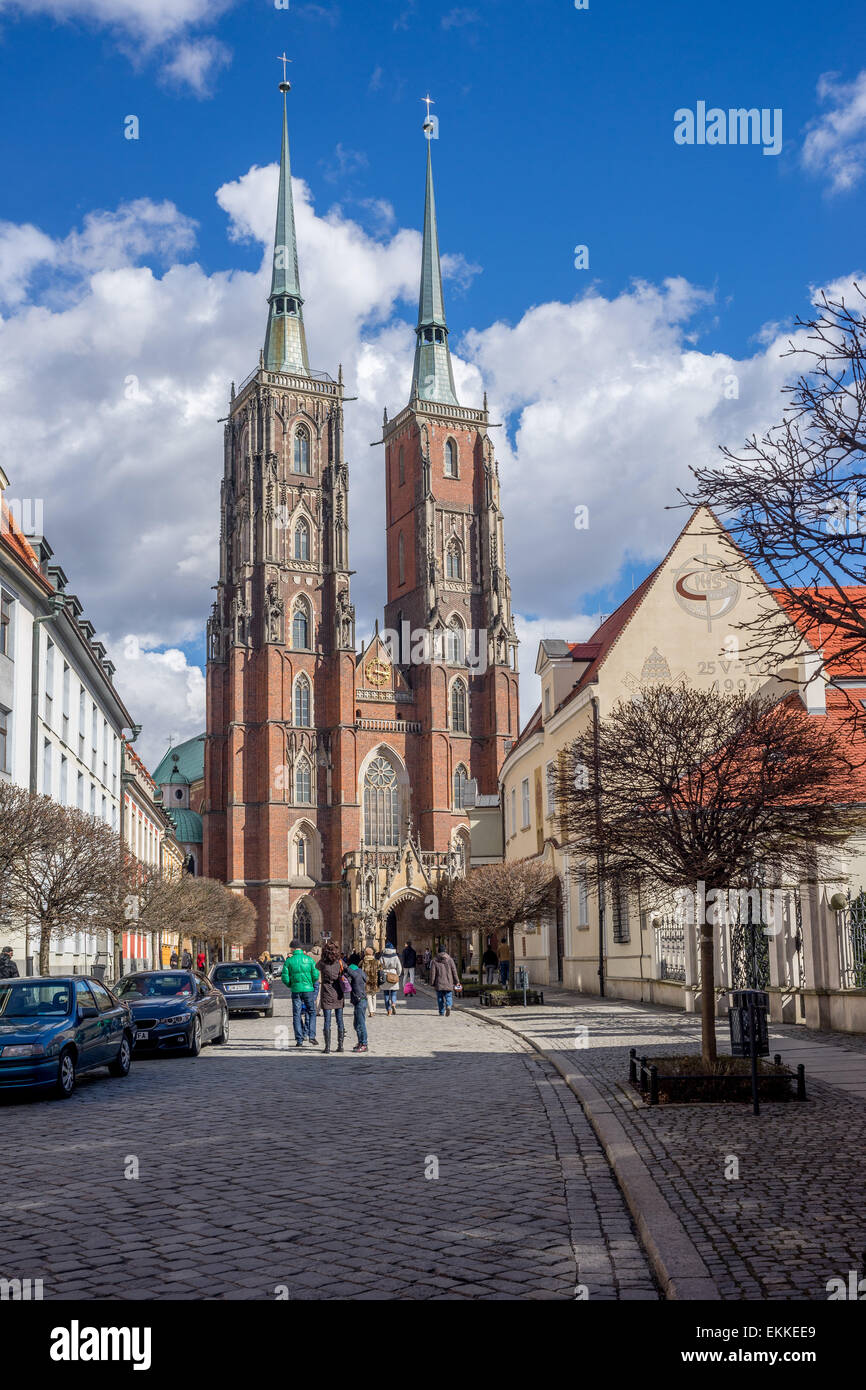 Wroclaw St John the Baptist Cathedral  Cathedral street Stock Photo