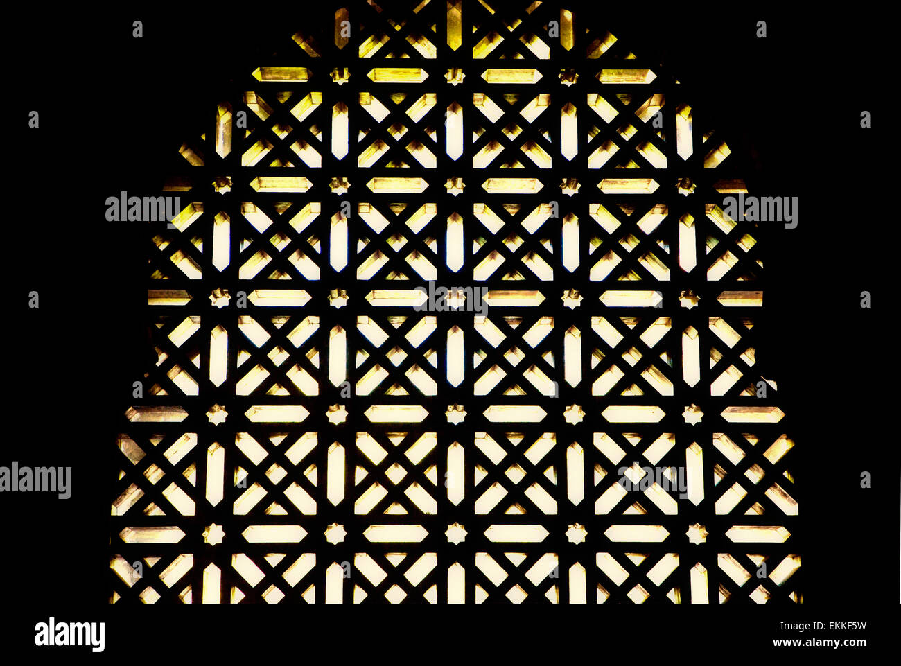 Ornament lattice window in Mosque of Cordoba, Andalusia, Spain Stock Photo