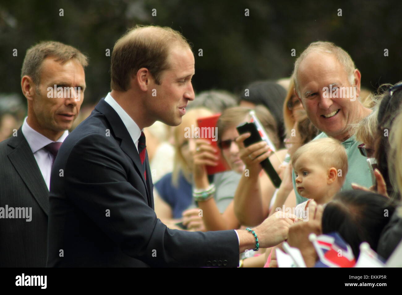 Prince William meets well-wishers  at the War Memorial Park in Coventry, Coventry, UK - July 2014. Stock Photo