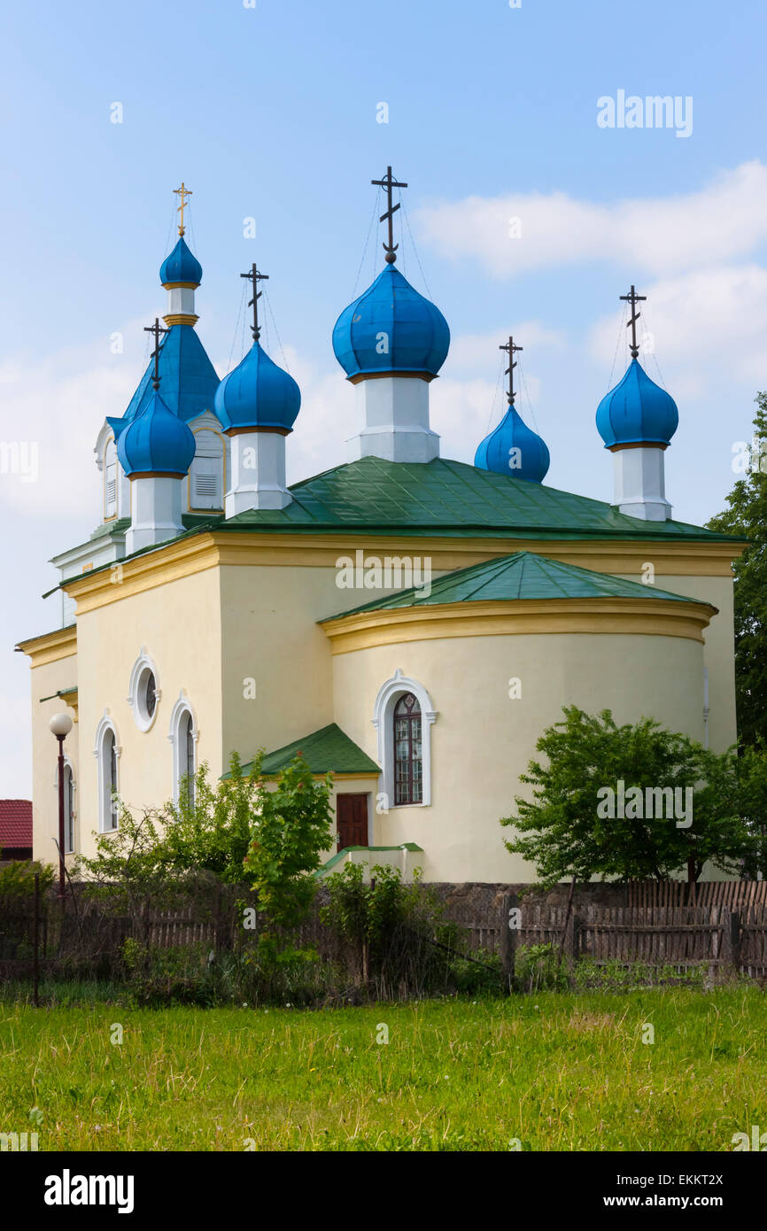 Orthodox church in Mir, Belarus Stock Photo