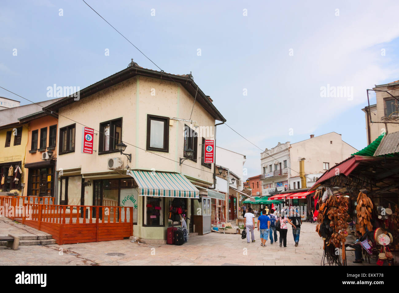 Houses in the old town, Skopje, Republic of Macedonia, Europe Stock