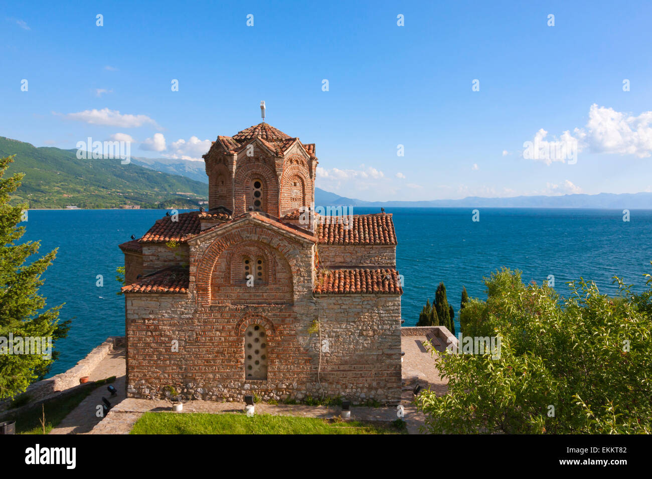 Church of St. John the Theologian at Kaneo on the shores of Lake Ohrid, UNESCO World Heritage, Republic of Macedonia Stock Photo