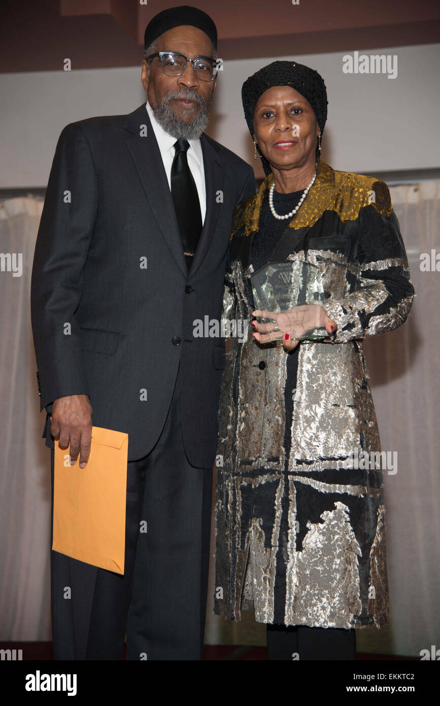 Washington, District Of Columbia, USA. 11th Apr, 2015. Legendary music producer and writer, KENNY GAMBLE, and wife and honoree, FAATIMAH GAMBLE, at the 105.3 WDAS FM's Women of Excellence Luncheon presented by Gwynedd Mercy University. Credit:  Ricky Fitchett/ZUMA Wire/Alamy Live News Stock Photo