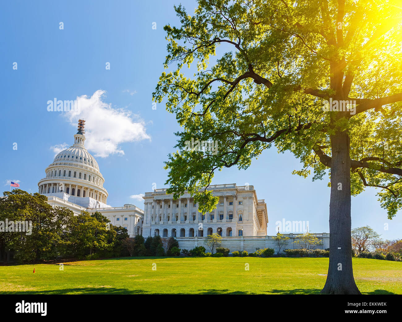 US Capitol at sunny day Stock Photo