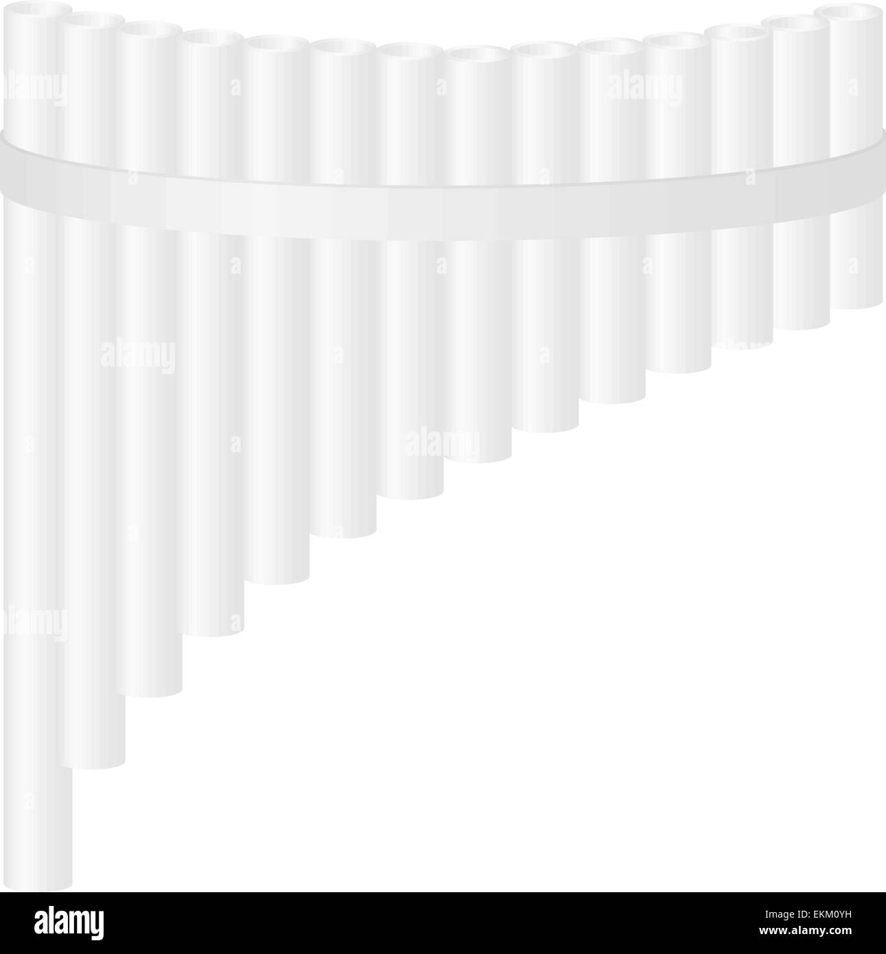 Pan flute in white design Stock Vector