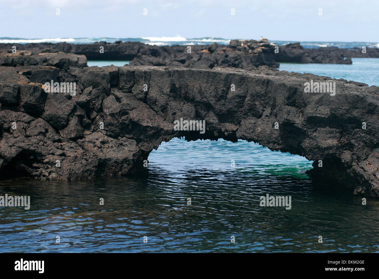 Volcanic lava bridges at Los Tuneles, Isabela Island, Galapagos Islands
