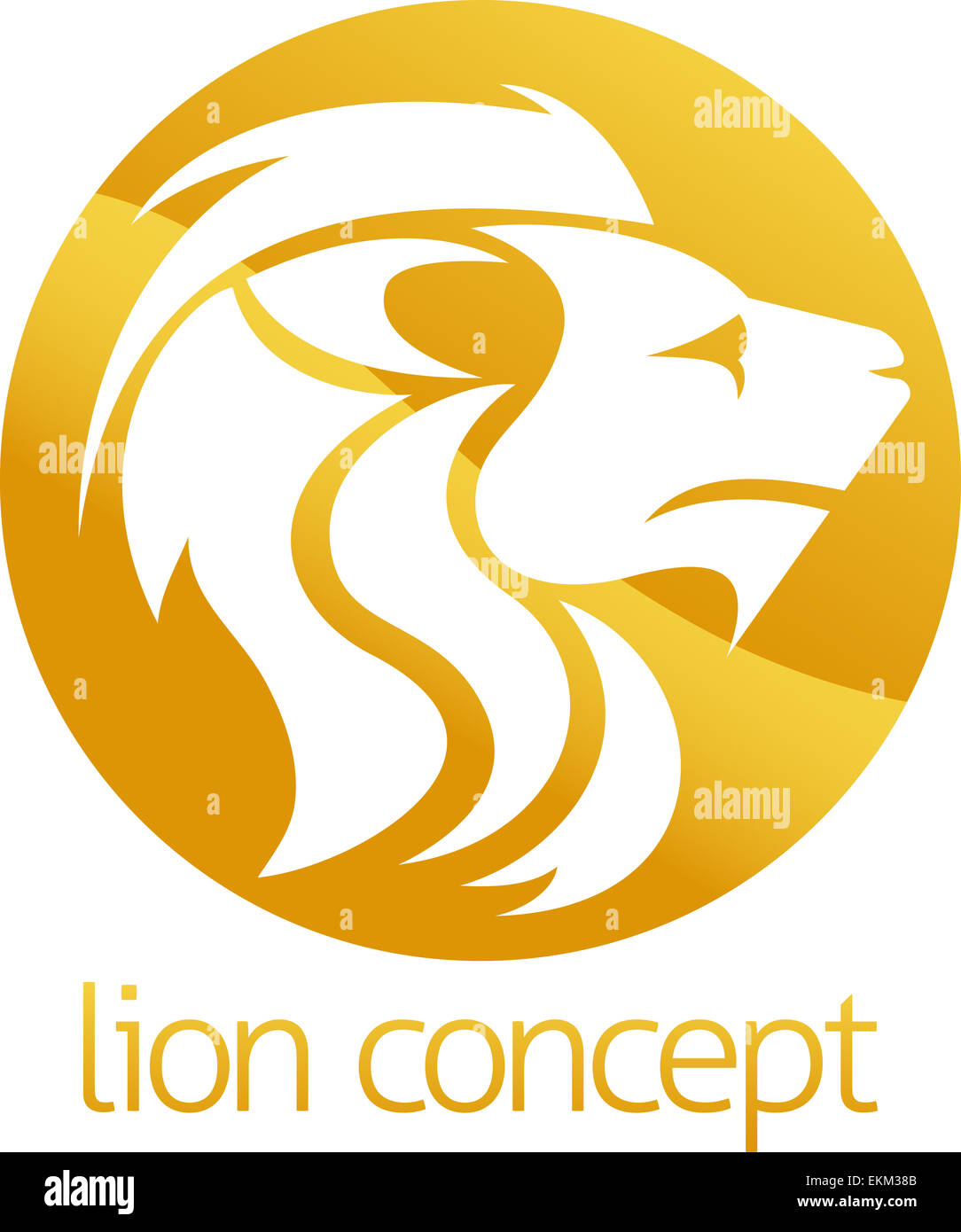An abstract illustration of a lion circle concept design Stock Photo
