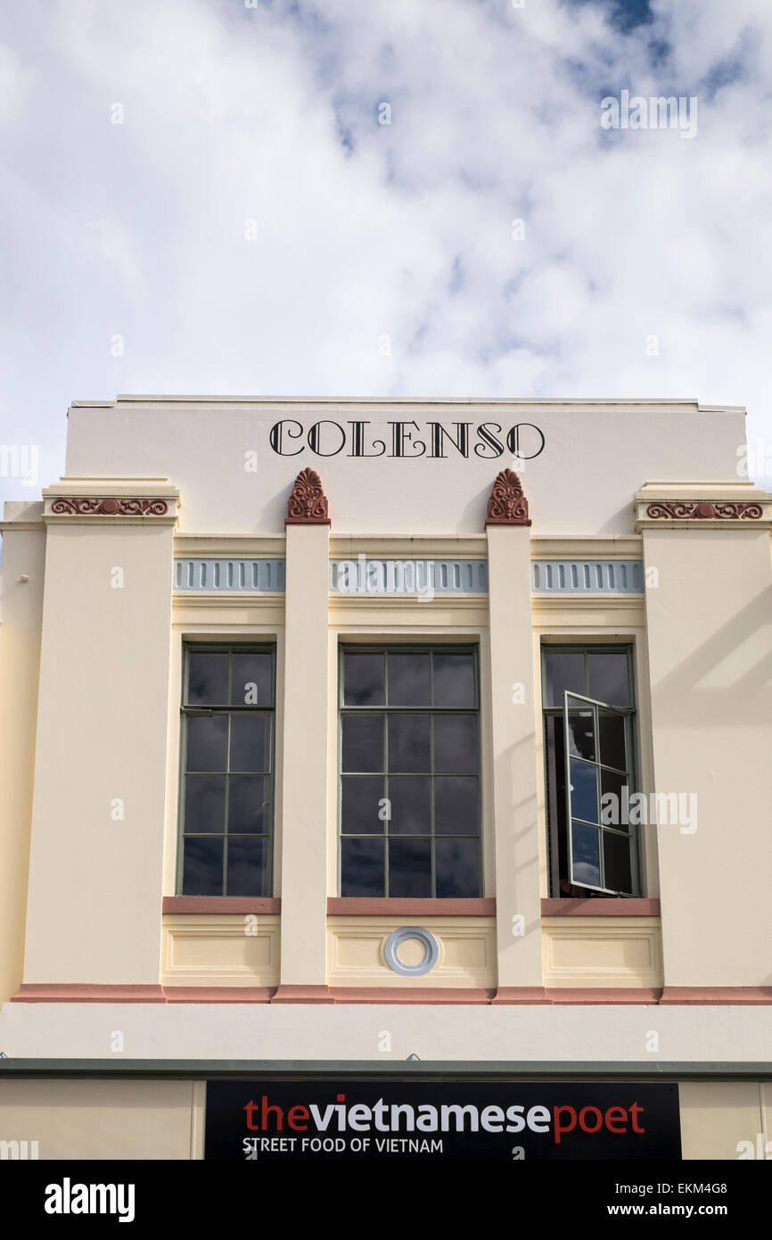 Colenso Chambers, art deco architecture in Napier, New Zealand. Stock Photo