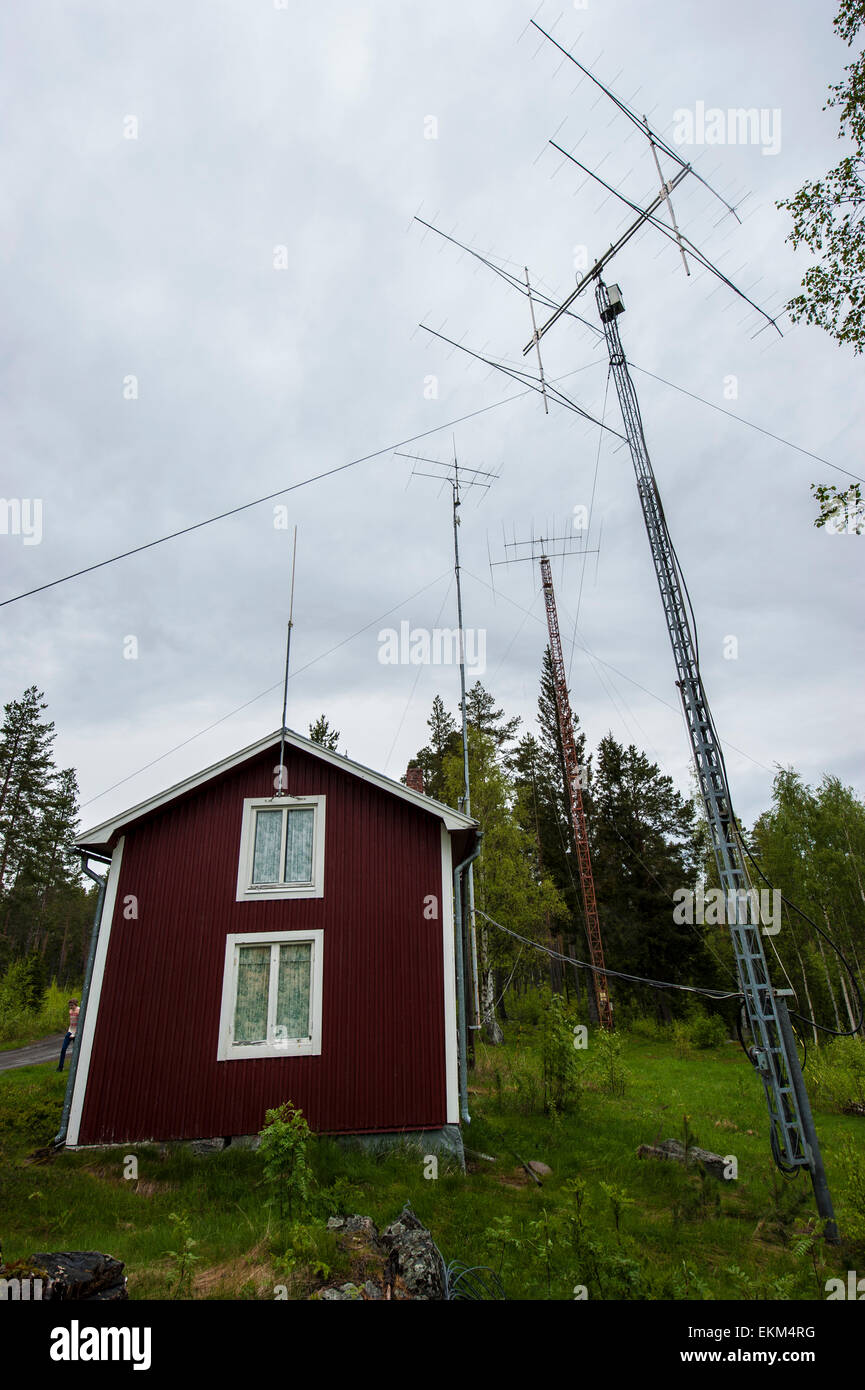Amateur Radio station in Skellefteå, Western Bothnia, Northern Sweden Stock Photo