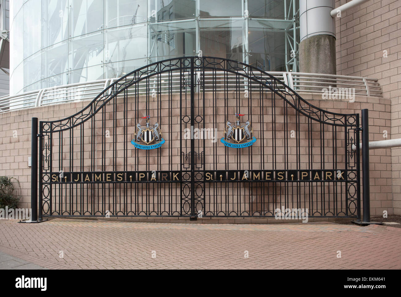 The old gates at St. James Park home of Newcastle United Football Club Stock Photo