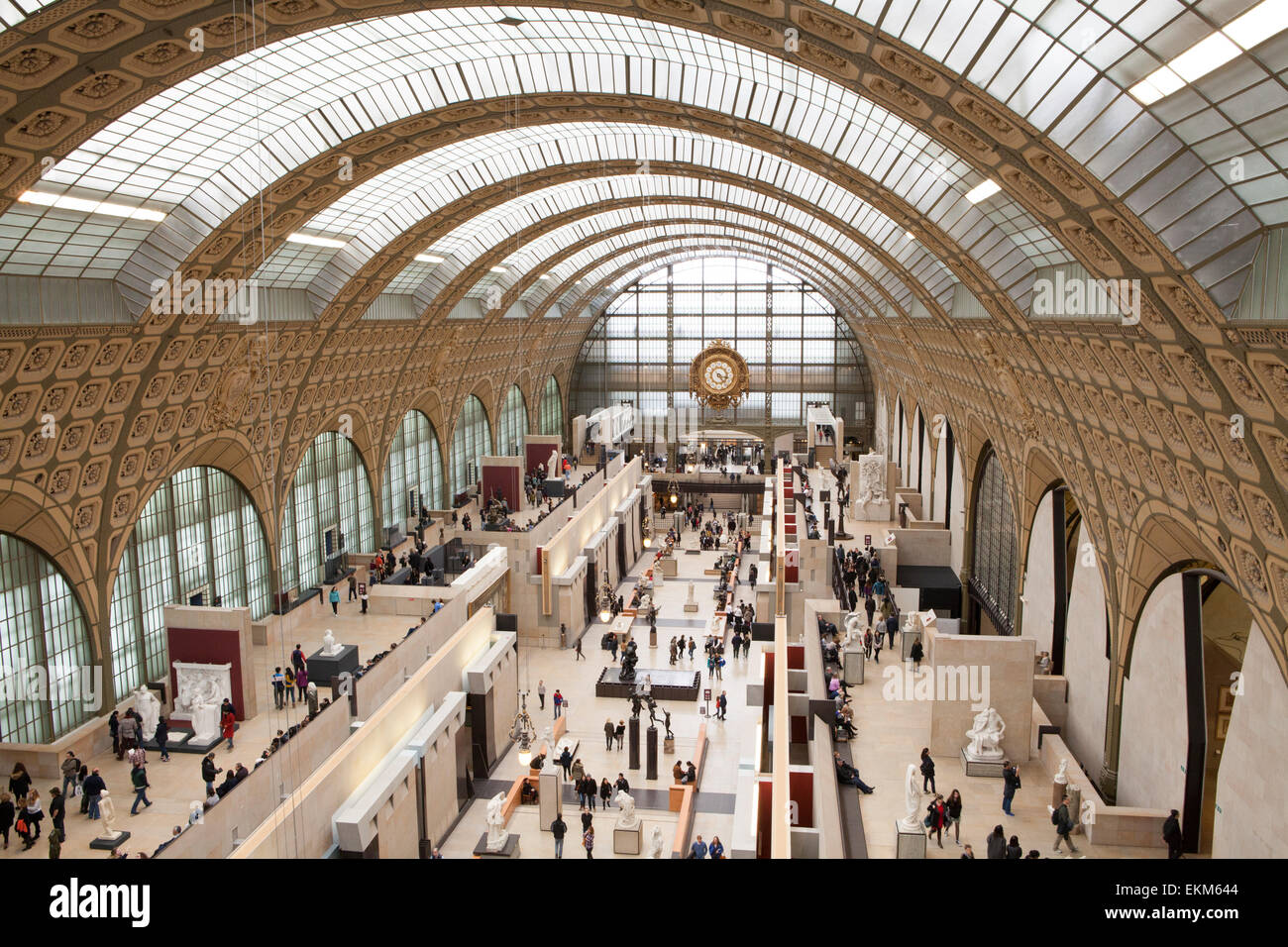 The interior of Musée d'Orsay a museum on the left bank of the Seine, in Paris, France Stock Photo