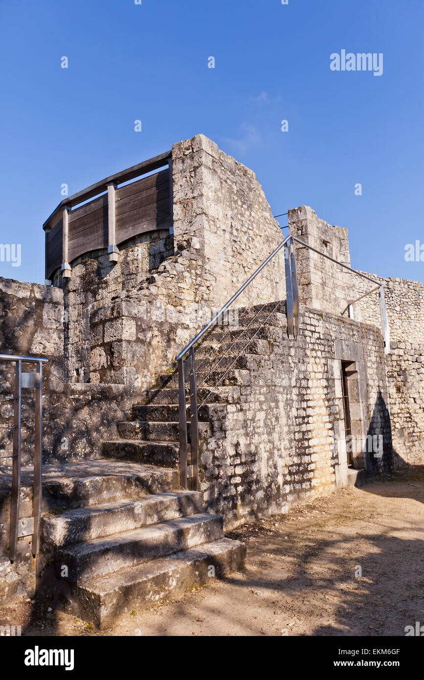 Medieval Rampards Inner view of the tower (circa XIII c.) of medieval ramparts in Provins ...