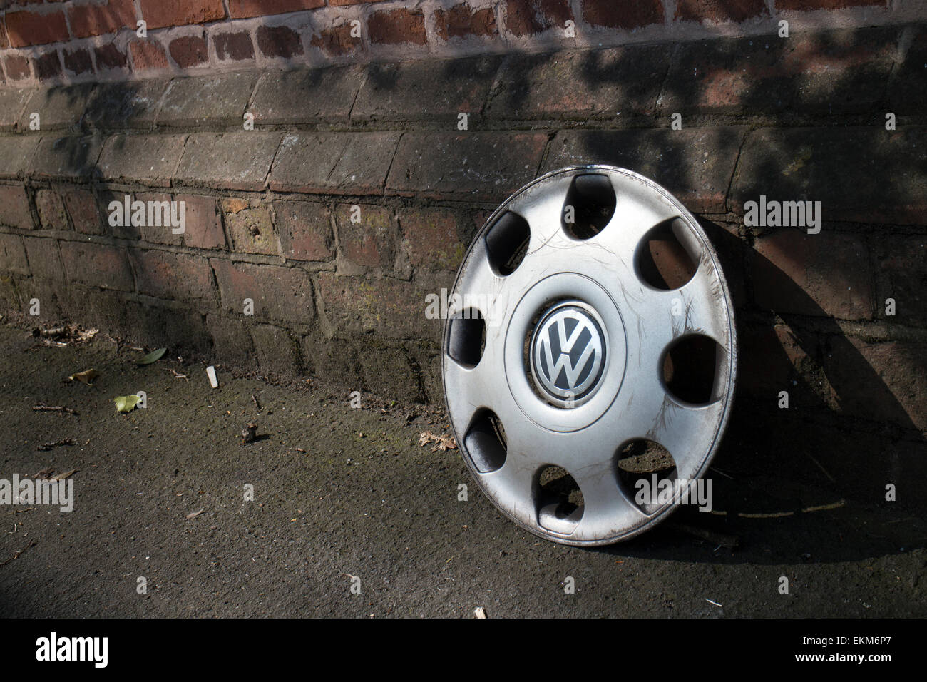 A lost VW wheel trim Stock Photo