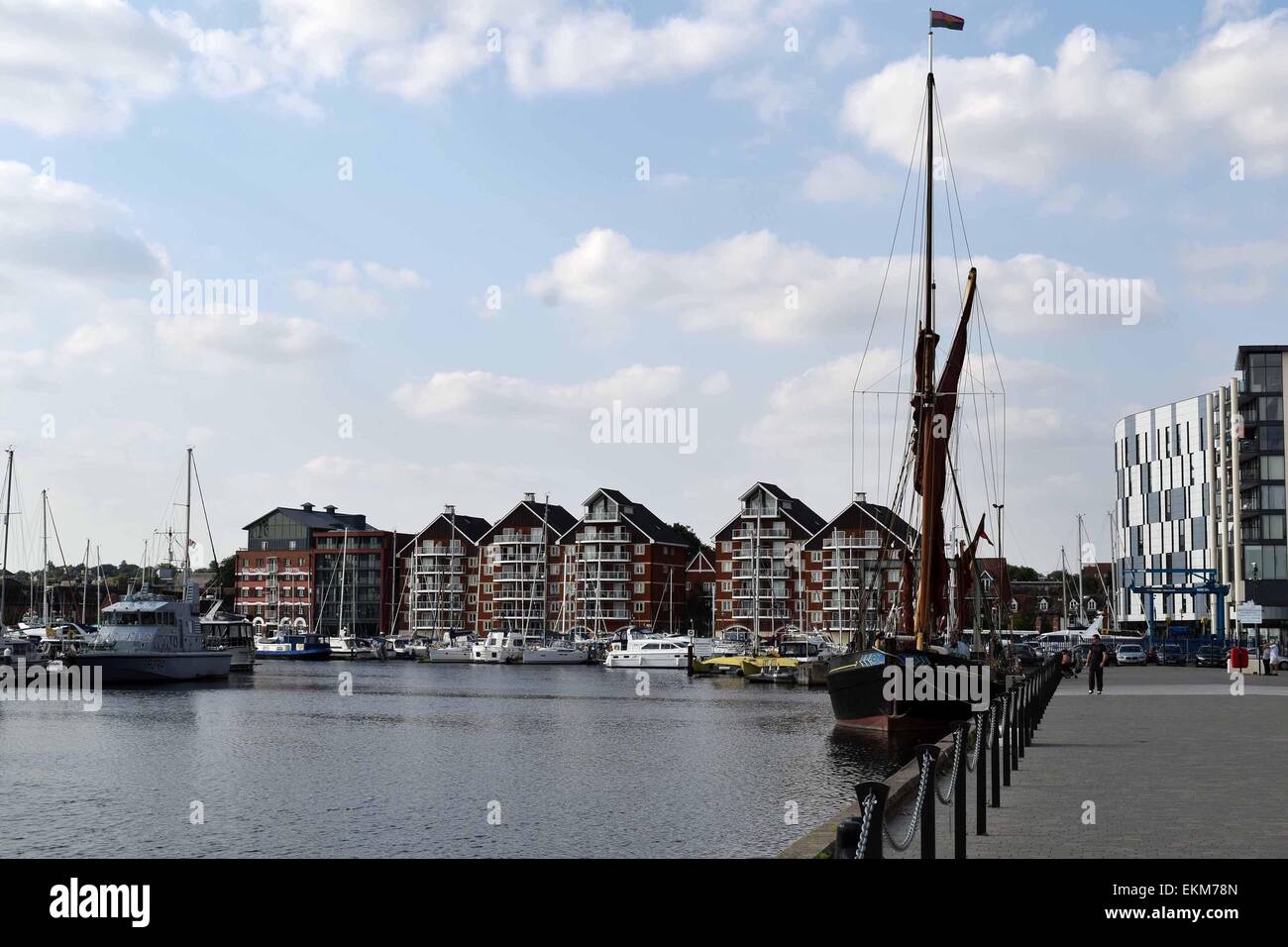 Old sailing boat in Ipswich marina number 3487 Stock Photo Alamy