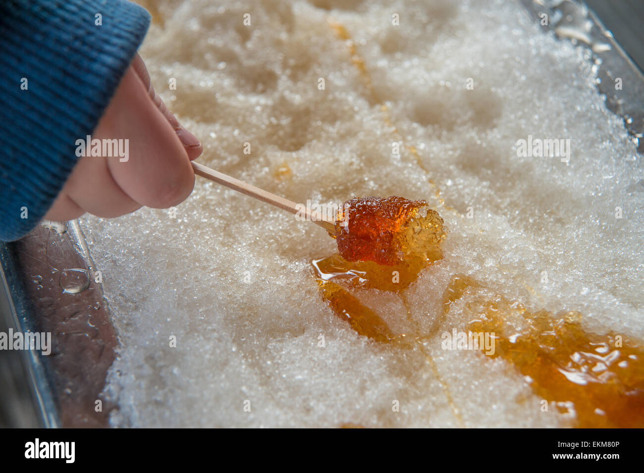 Maple taffy on snow during hires stock photography and images Alamy