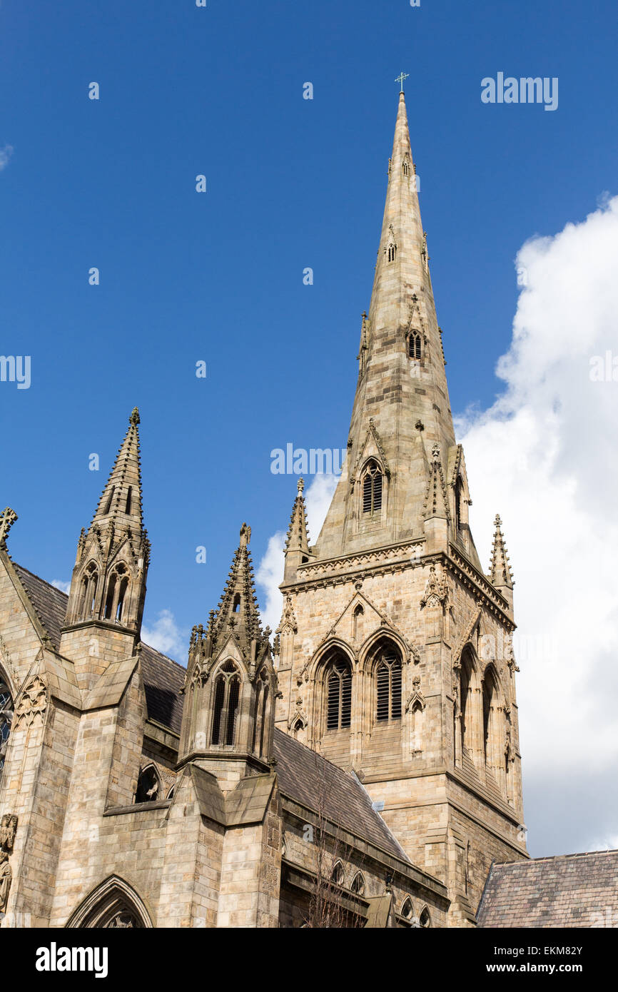 Salford, part of Greater Manchester and the cathdral Stock Photo Alamy