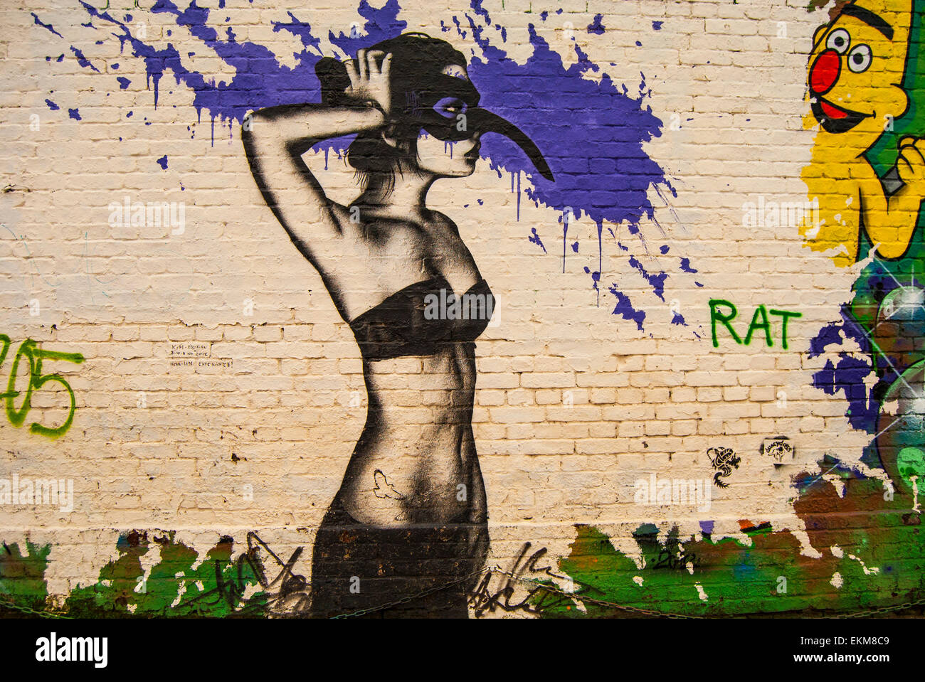 The Berlin Wall - Eye catching art Stock Photo