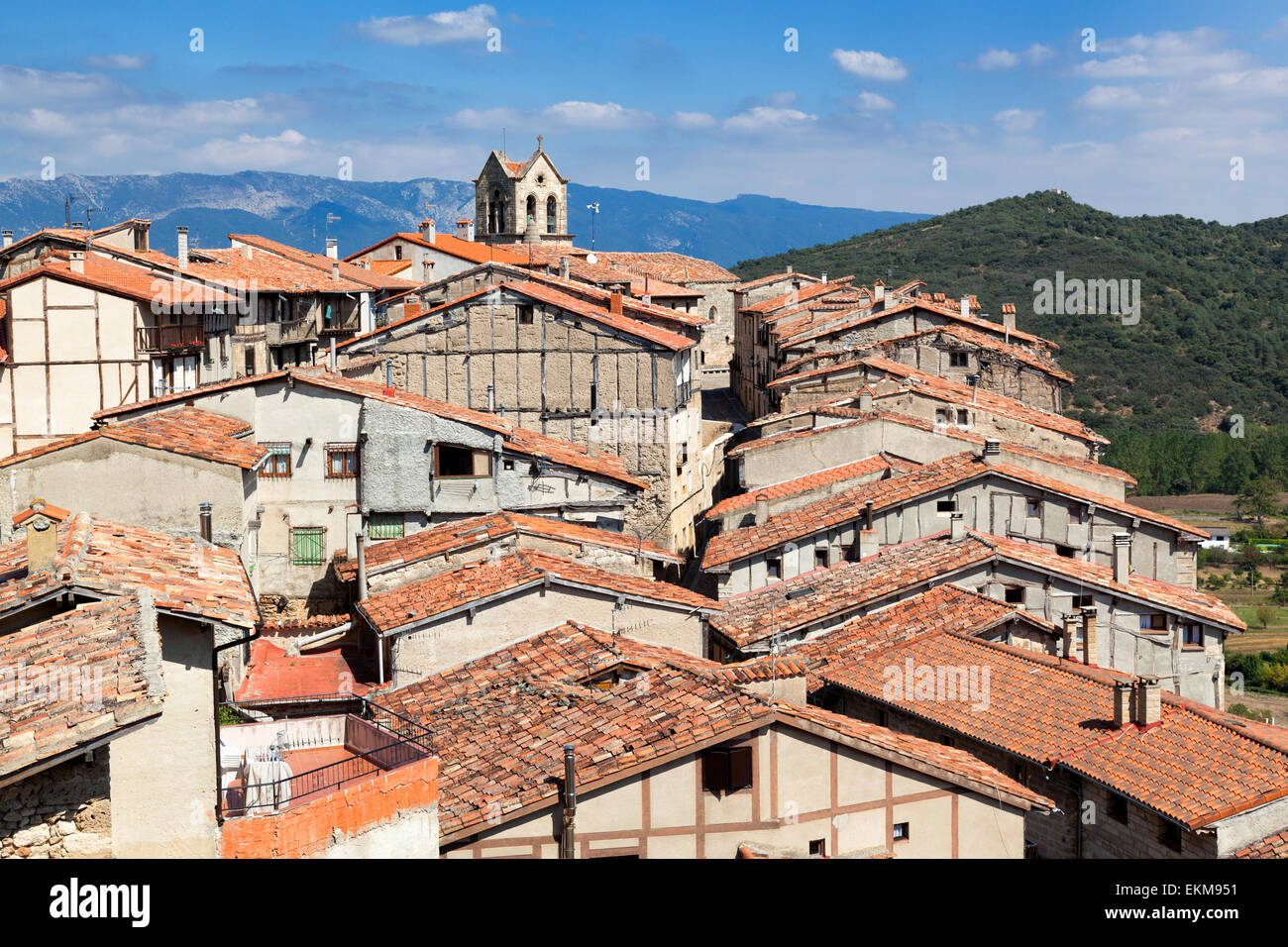 Panoramic view of an old medieval village called Frias, in Burgos, Spain Stock Photo
