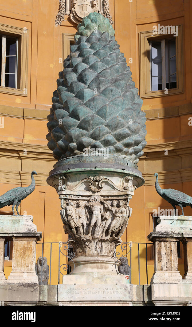 Vatican city. Vatican Museums. Pine cone Sculpture pine cone. 1st or 2nd C.  by Publius Cicius Salvius. Bronze Stock Photo - Alamy