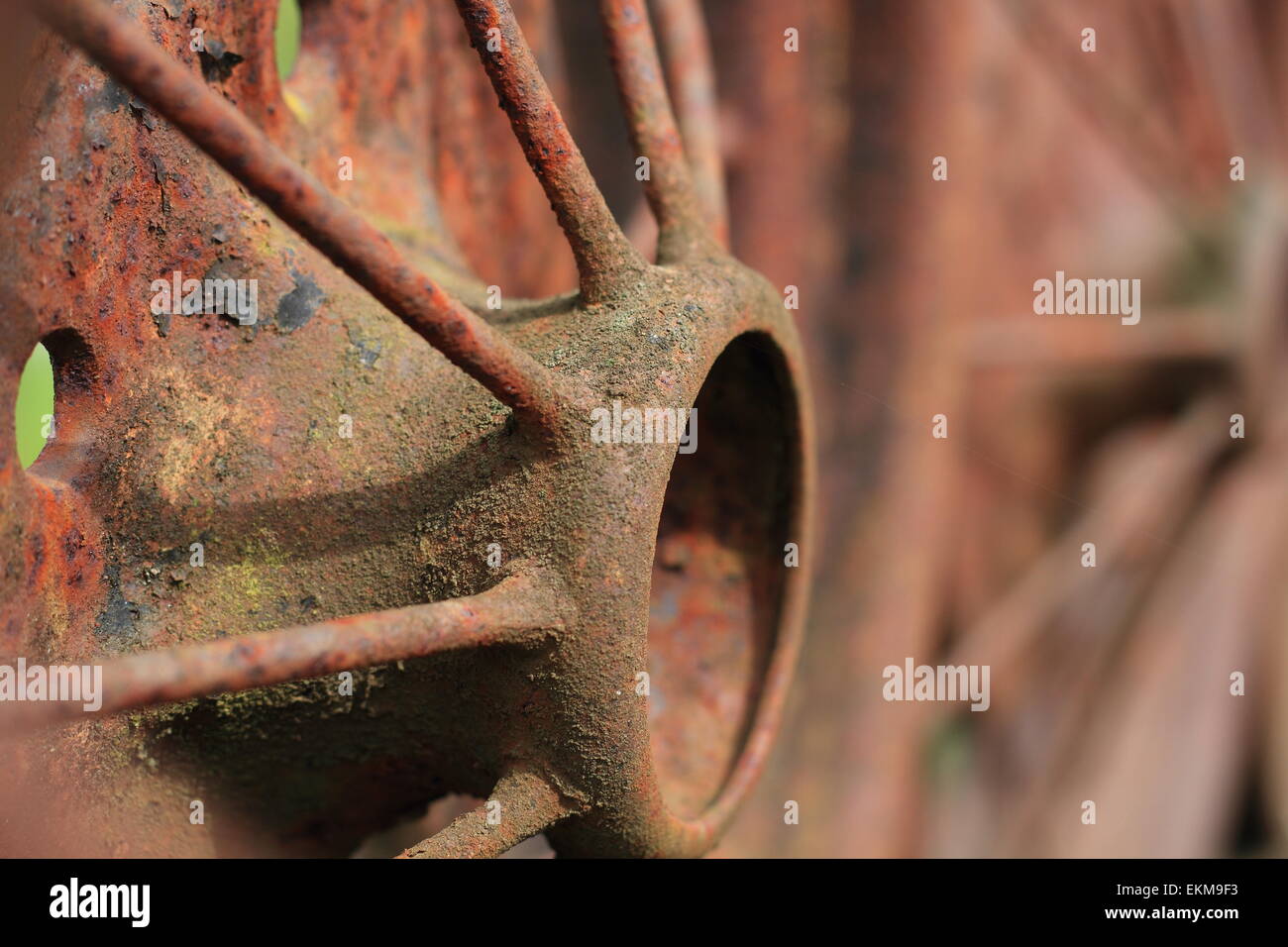 Rusty Spoke Wheels Stock Photo