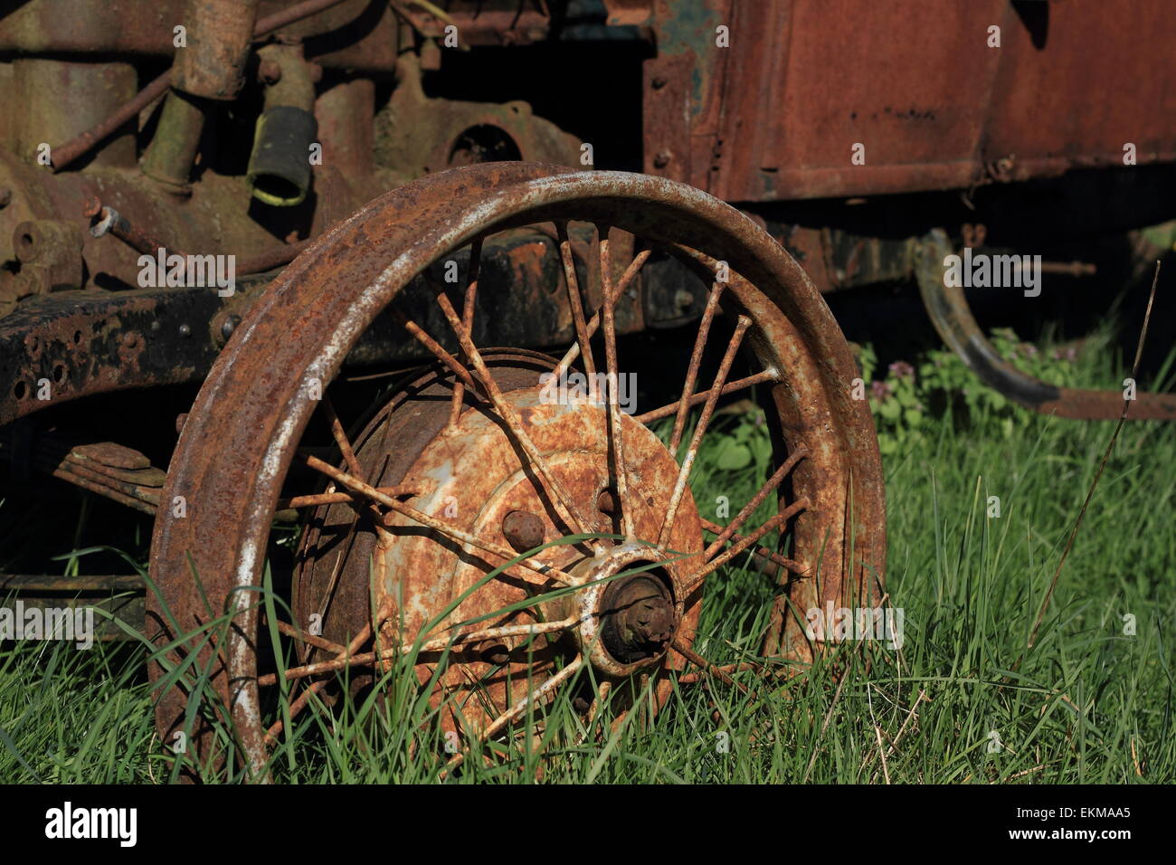 Rusty Spoke Wheel and Rim Stock Photo Alamy