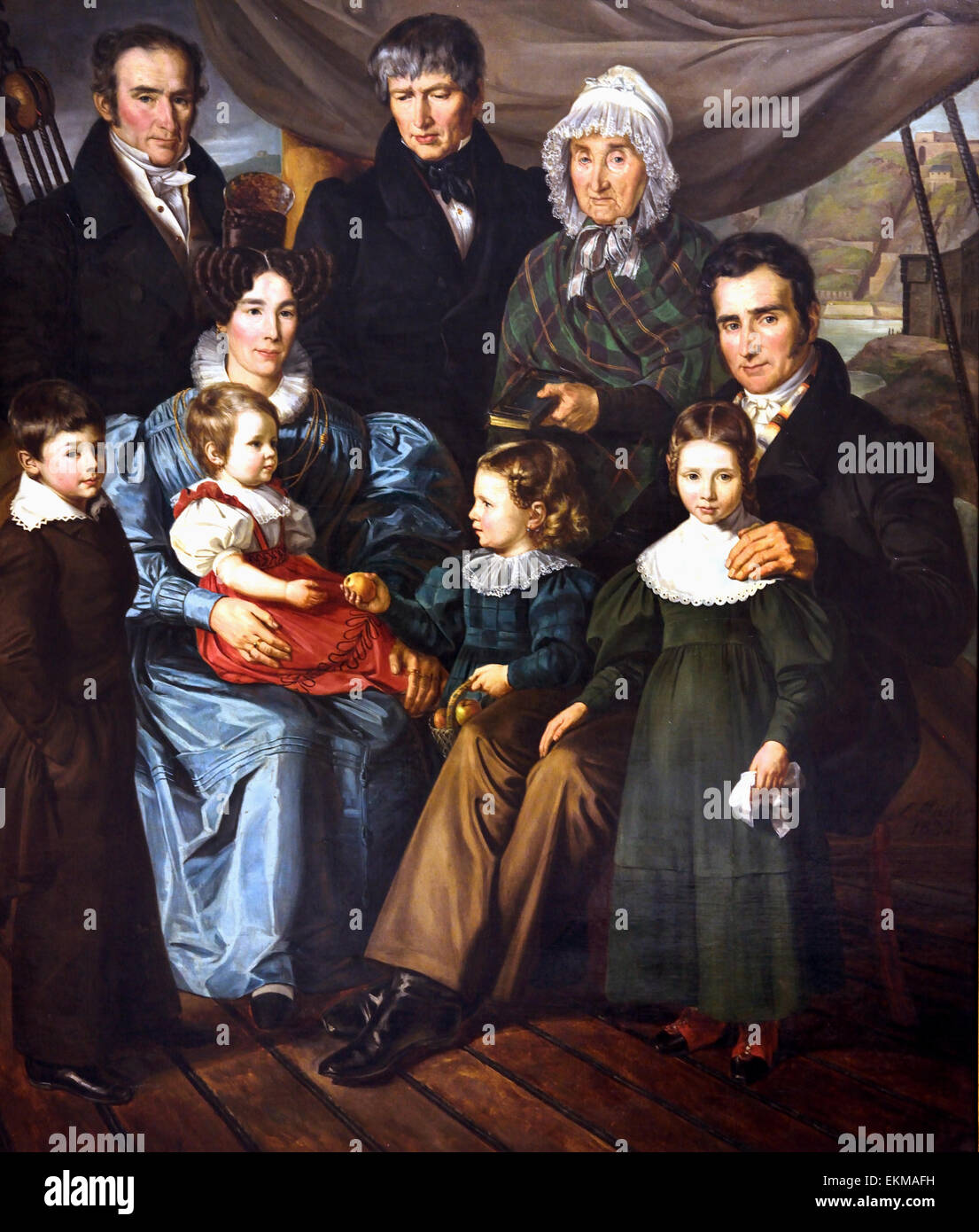 The Dillmann Family of Koblenz ( later Tillmann )Simon Meister 1796-1844 German Germany Stock Photo