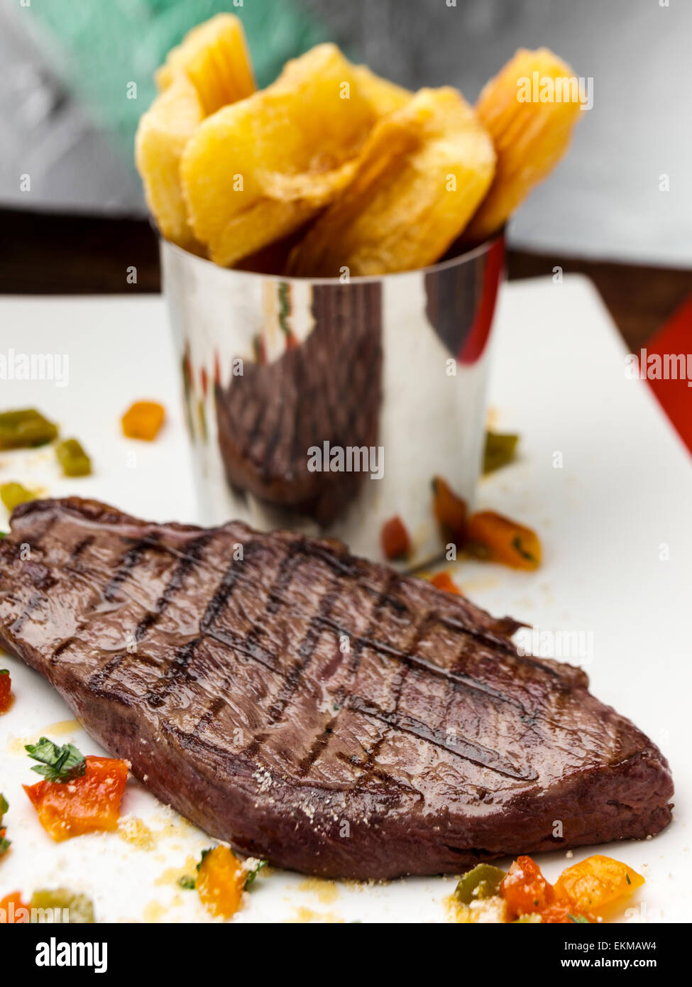 Steak and chips Stock Photo Alamy