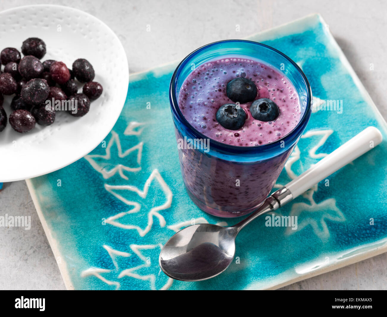 Wild blueberry Greek yoghurt Stock Photo Alamy