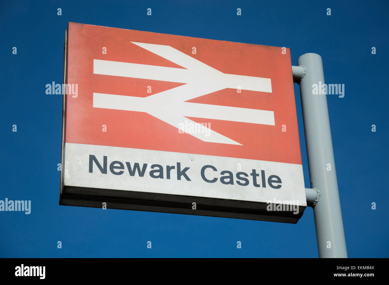 British Rail sign, Newark Castle Railway Station, Newark, Nottinghamshire, England, UK Stock Photo