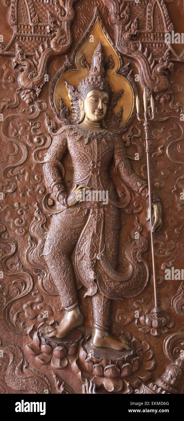 Figurines of Indra with vajra Stock Photo