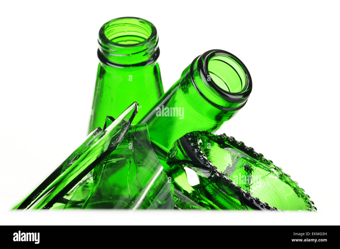 Pieces Of Broken Glass Over White Background Recycling Stock Photo Alamy