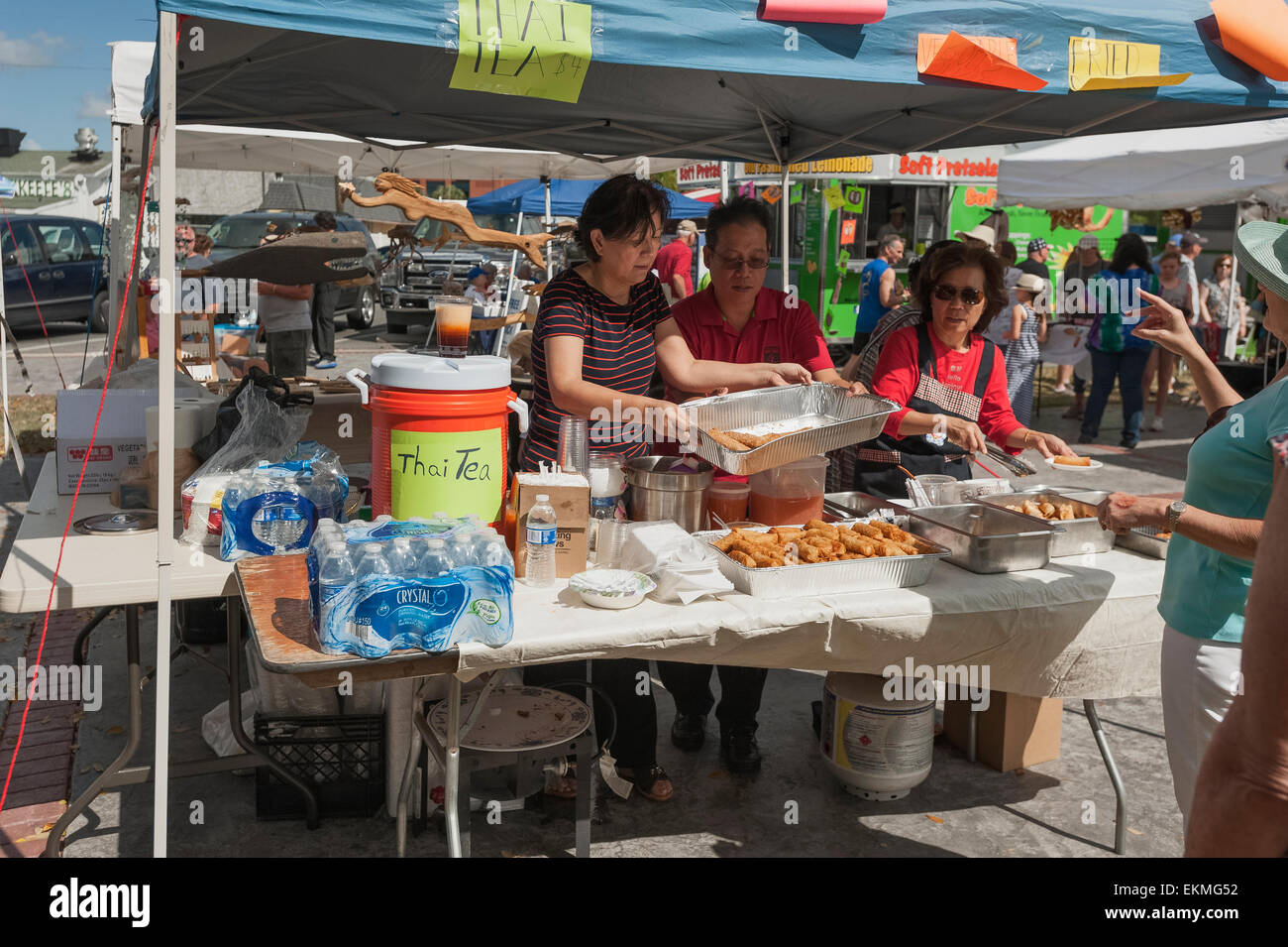 Serving Thai Food At A Local Outdoor Event In Tavares Florida Usa