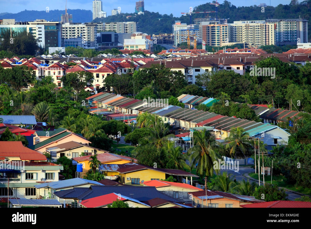 Kota Kinabalu cityview. Kota Kinabalu city is the capital of the state of Sabah located in Borneo Island Stock Photo