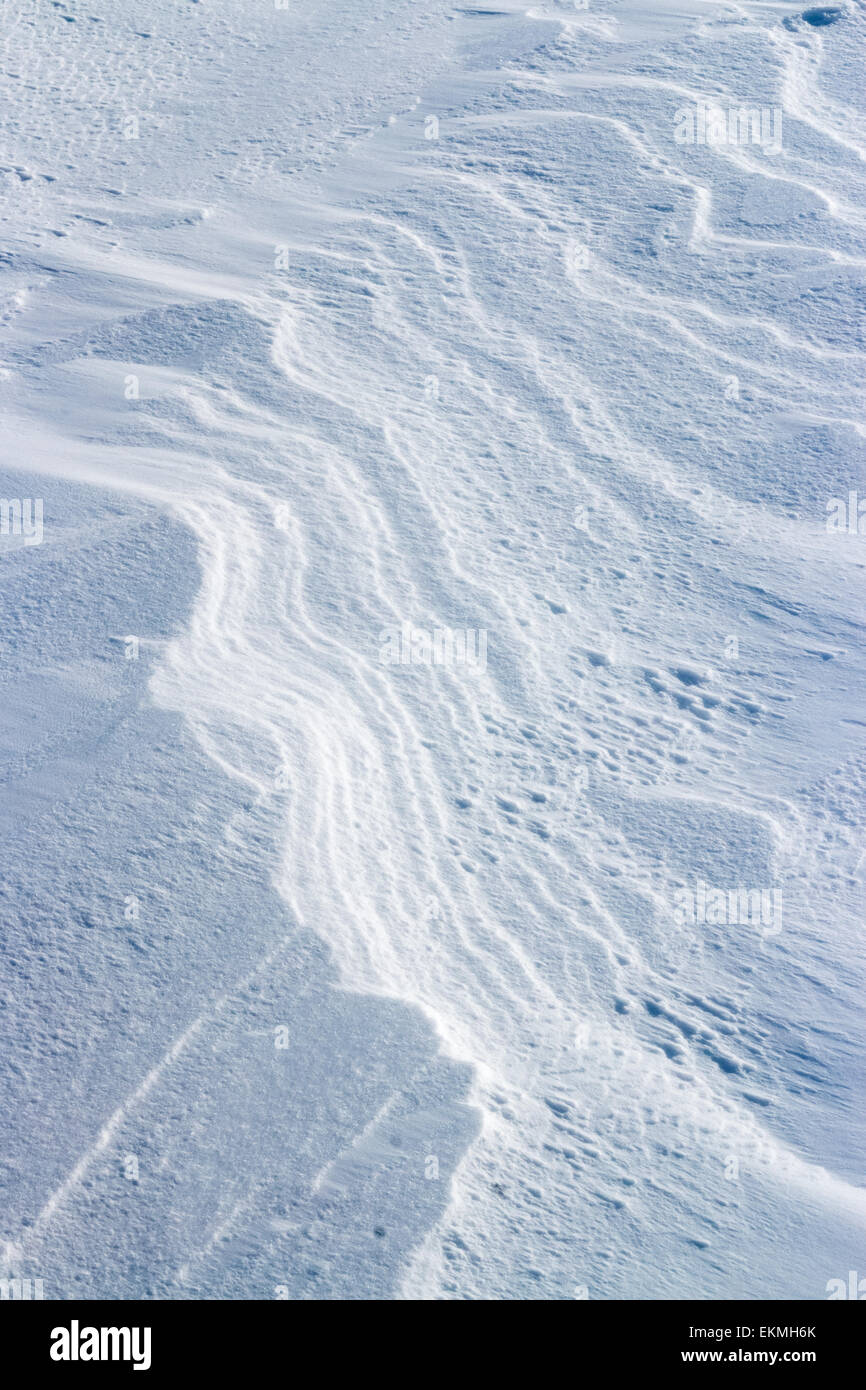 Surface of snow in the arctic Stock Photo