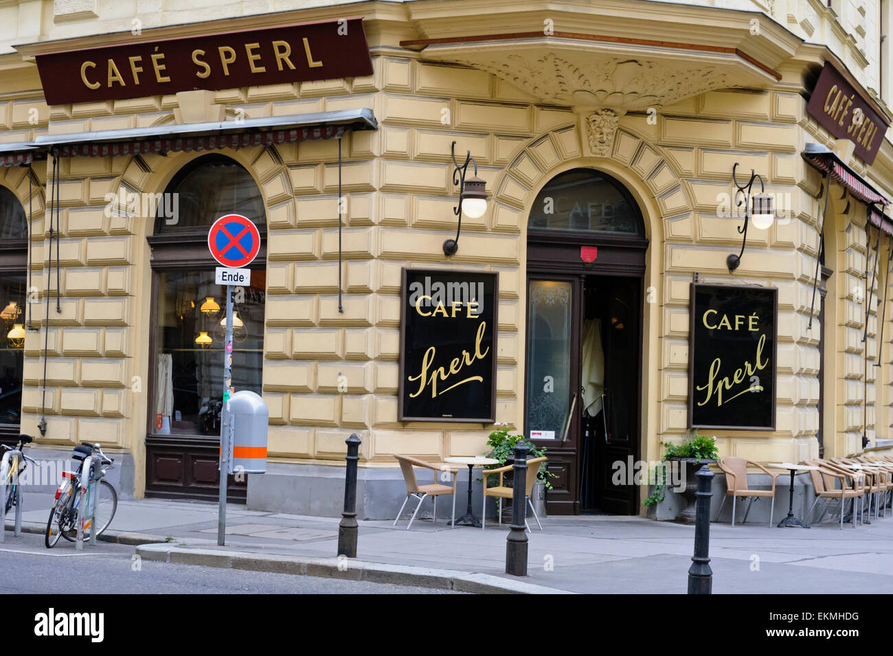 The exterior of the famous Viennese Cafe Sperl in Vienna, Austria. Stock Photo