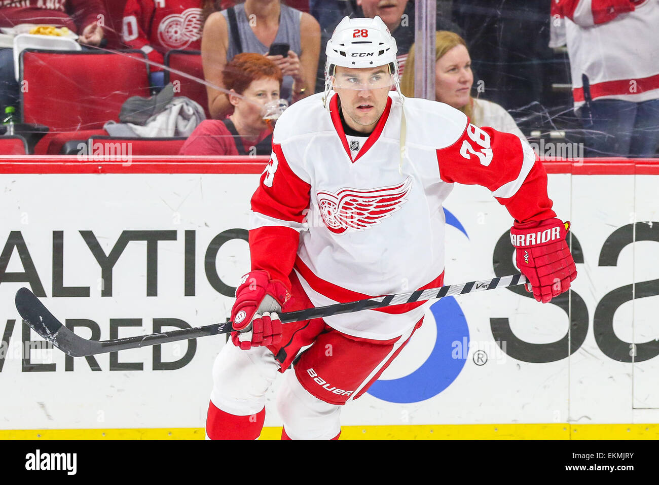 Detroit Red Wings defenseman Marek Zidlicky (28) during the NHL game  between the Detroit Red Wings and the Carolina Hurricanes at the PNC Arena.  The Red Wings defeated the Carolina Hurricanes 2-0