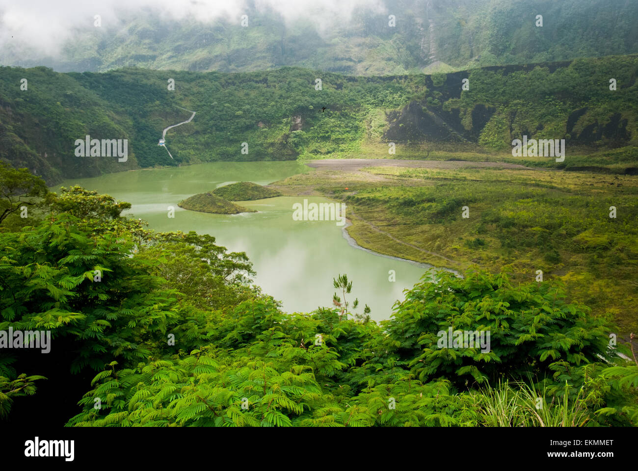Caldera of Mount Galunggung volcano in Tasikmalaya regency, West Java, Indonesia. Stock Photo