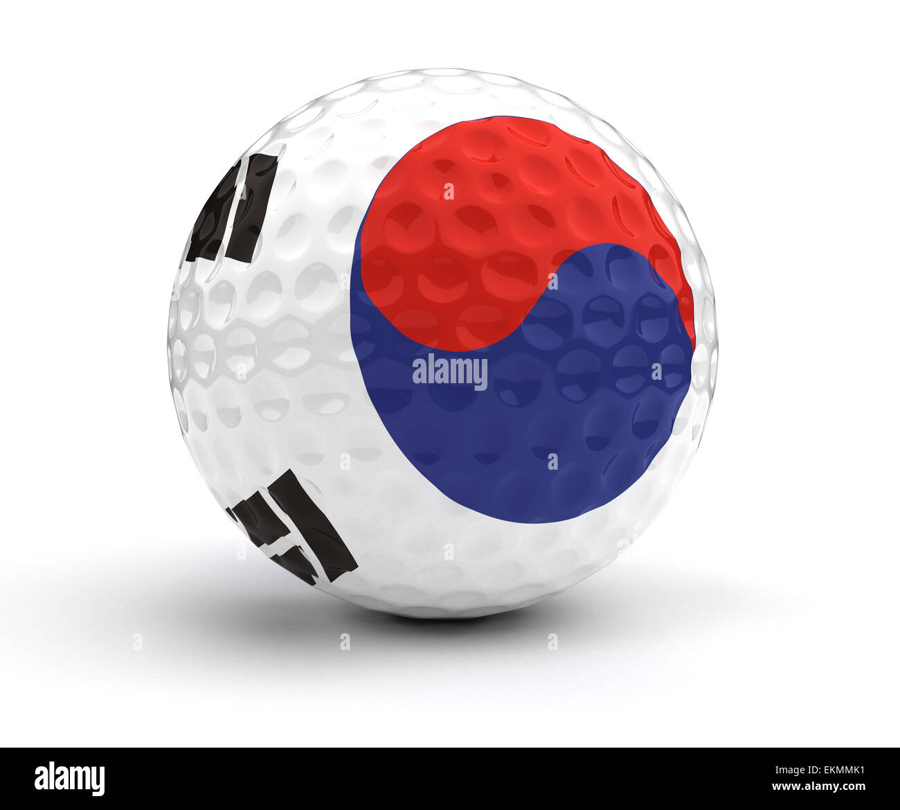 South Korean Golf Ball (Isolated with clipping path) Stock Photo